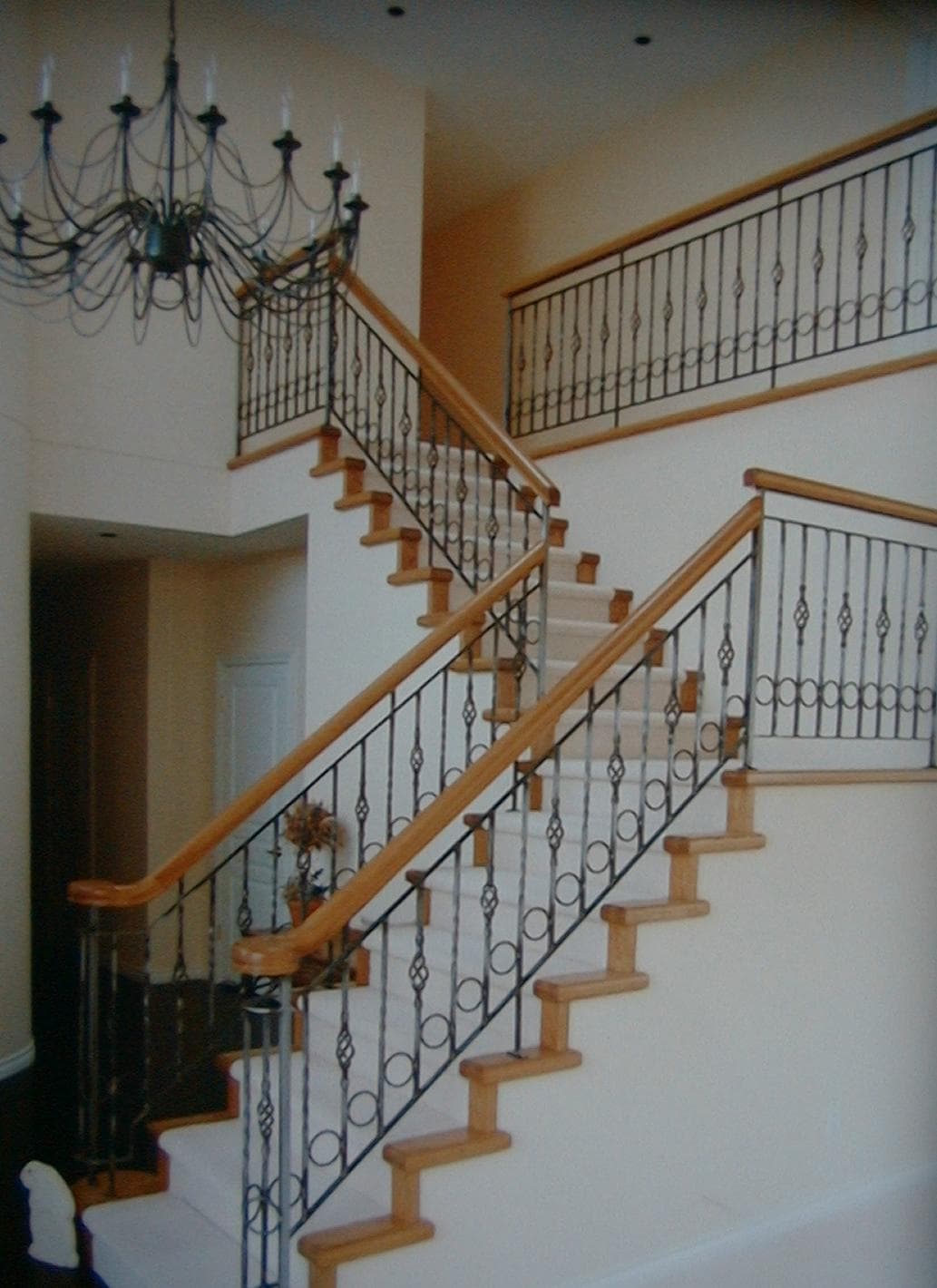 Custom ornamental indoor stair railing
