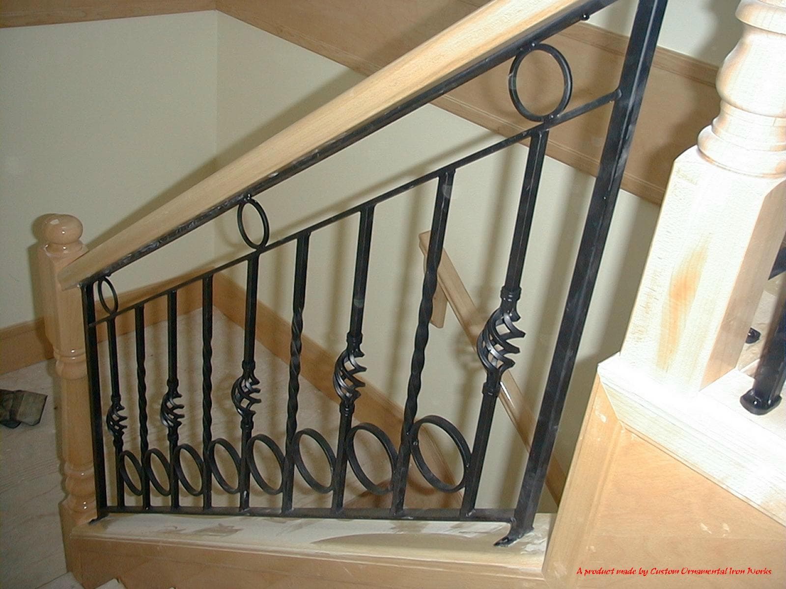 Custom ornamental indoor stair railing