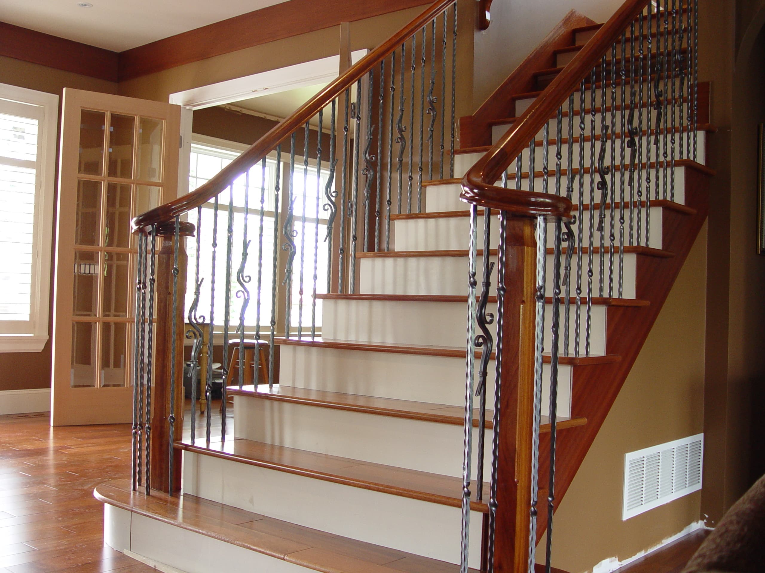 Custom ornamental indoor stair railing